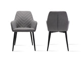 Romia Linen Dining Chair Grey - Set of 2
