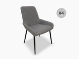 Hebron Linen Dining Chair Grey - Set of 4