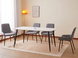Hebron Linen Dining Chair Grey - Set of 4