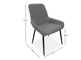 Hebron Linen Dining Chair Grey - Set of 4