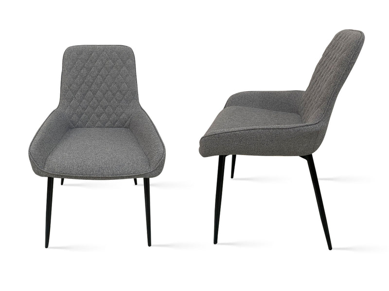 Hebron Linen Dining Chair Grey - Set of 4