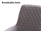 Hebron Linen Dining Chair Grey - Set of 4