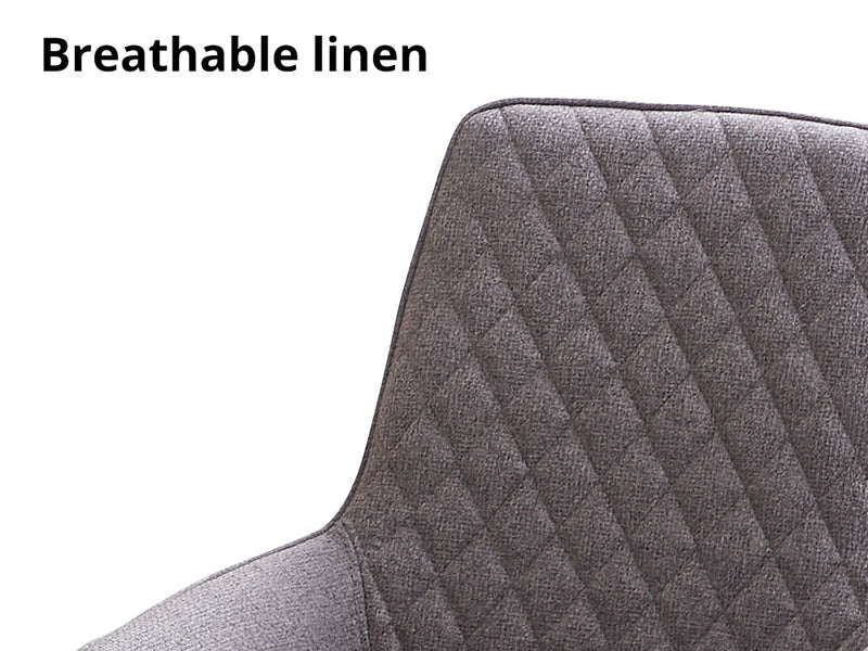 Hebron Linen Dining Chair Grey - Set of 4