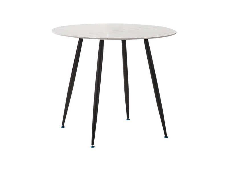 Lavina Round Dining Table with Marble Top - 90 cm