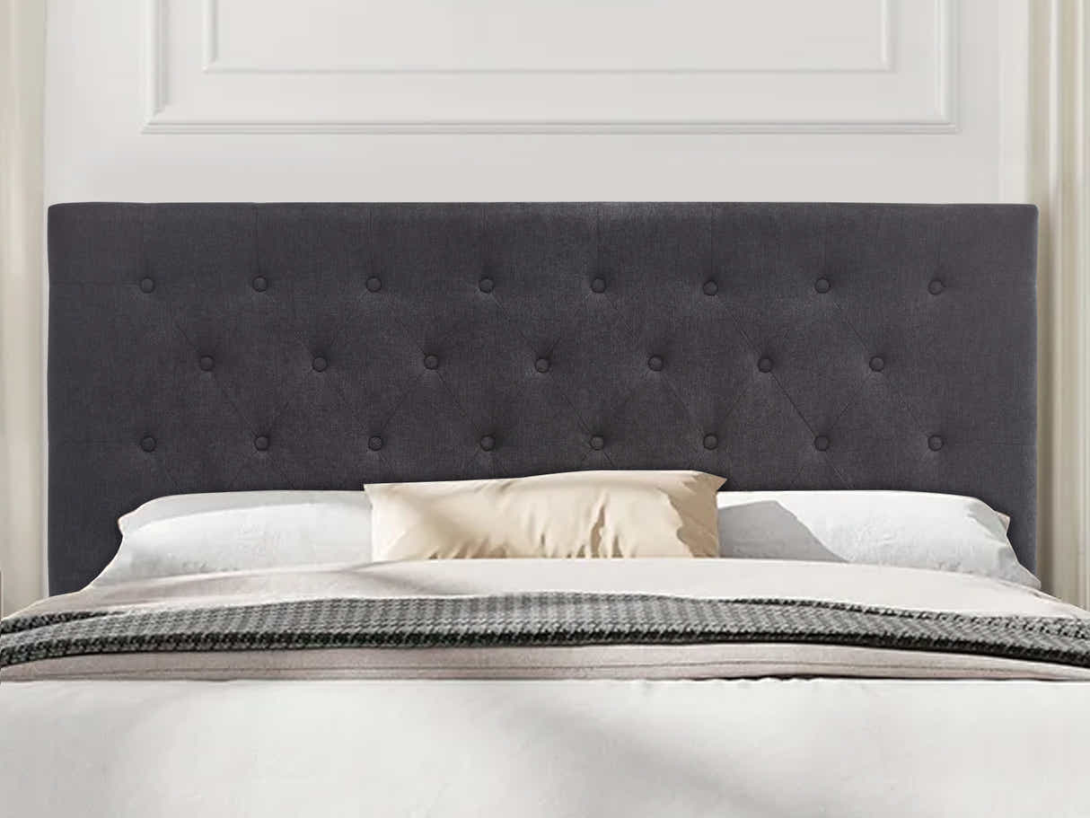 Rakel Headboard Double Linen Black