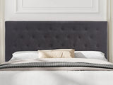 Rakel Headboard Double Linen Black