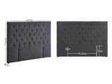Rakel Headboard Double Linen Black