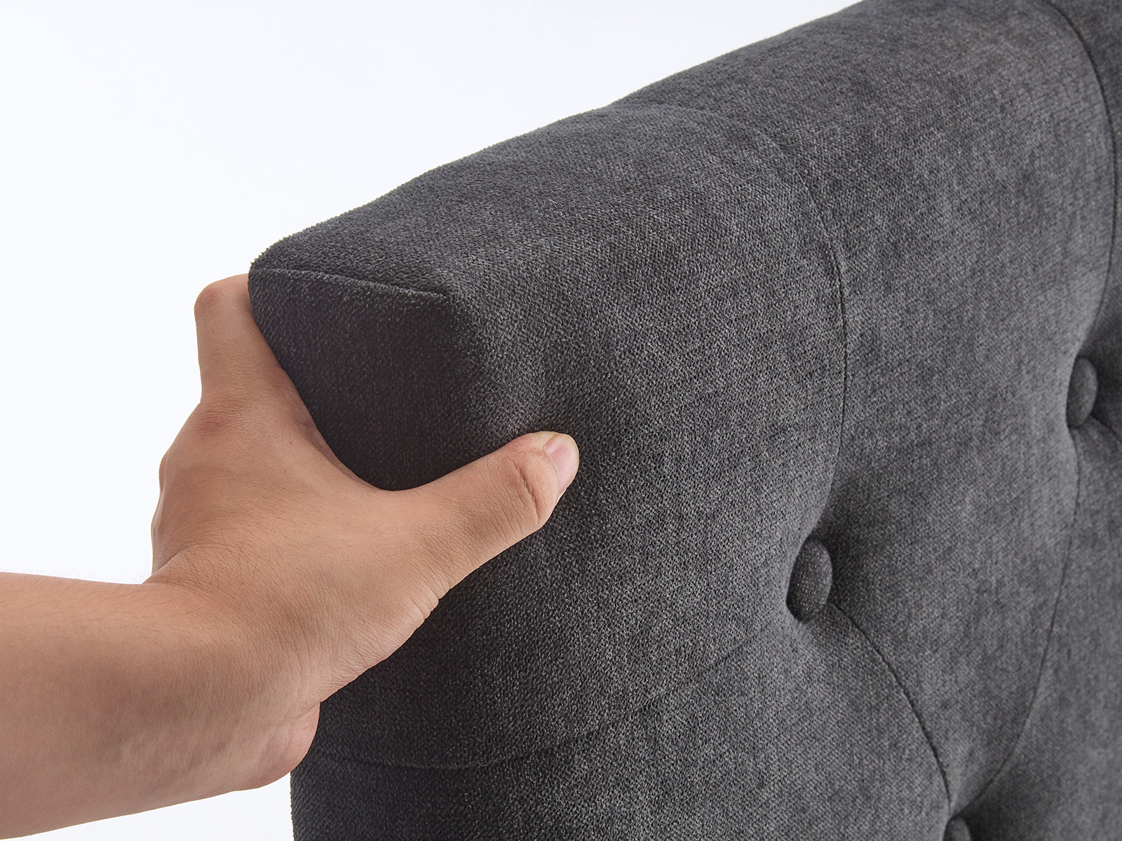 Rakel Headboard Double Linen Black