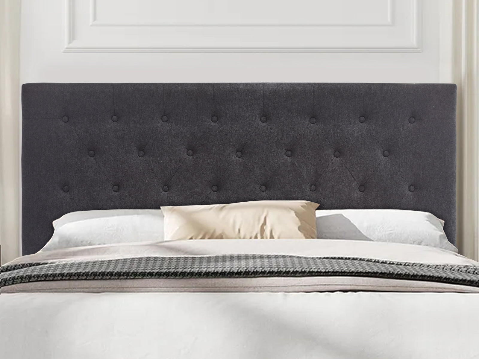 Rakel Headboard King Linen Black