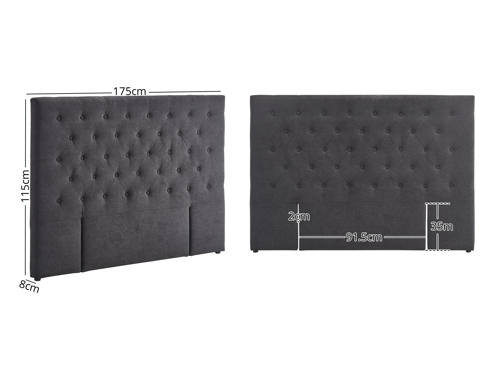 Rakel Headboard King Linen Black
