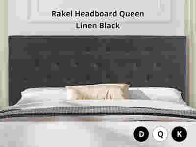 Rakel Headboard Queen Linen Black