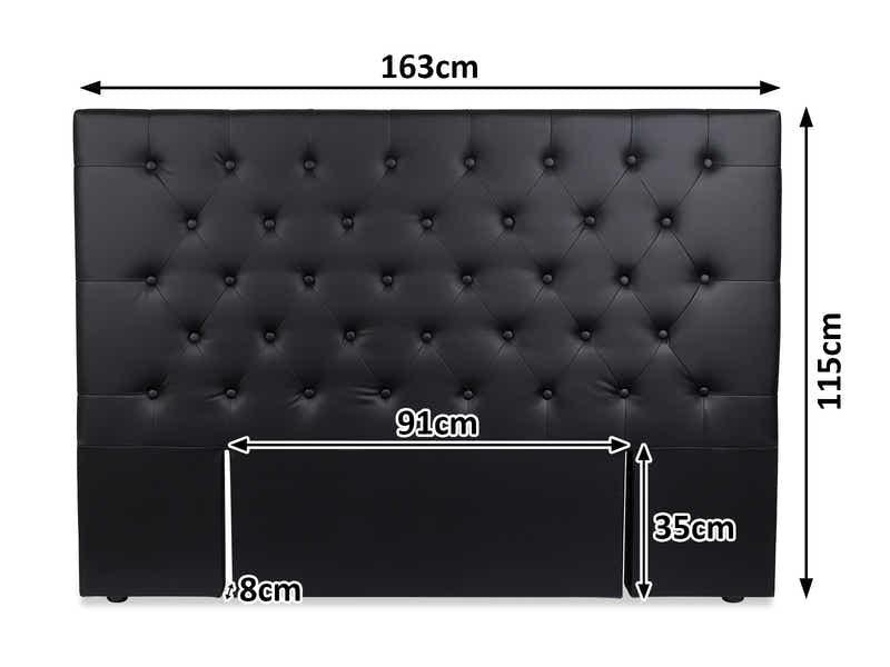 DS Raisa PU Headboard Black - Queen