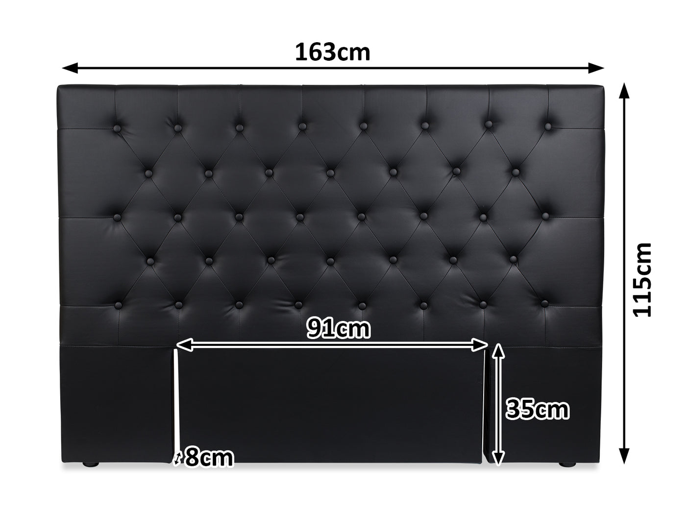 Raisa Headboard Queen Black