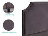 DS Malvern Headboard Double Velvet Dark Grey