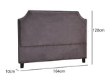 DS Headboard Queen Velvet Dark Grey