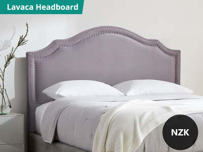 Lavaca Velvet Headboard Light Grey - King