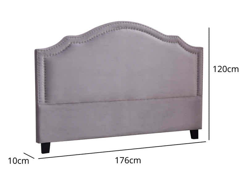 Lavaca Velvet Headboard Light Grey - King