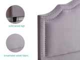 DS Headboard Queen Velvet Light Grey