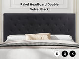 Rakel Headboard Double Velvet Black