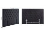 Rakel Headboard Double Velvet Black