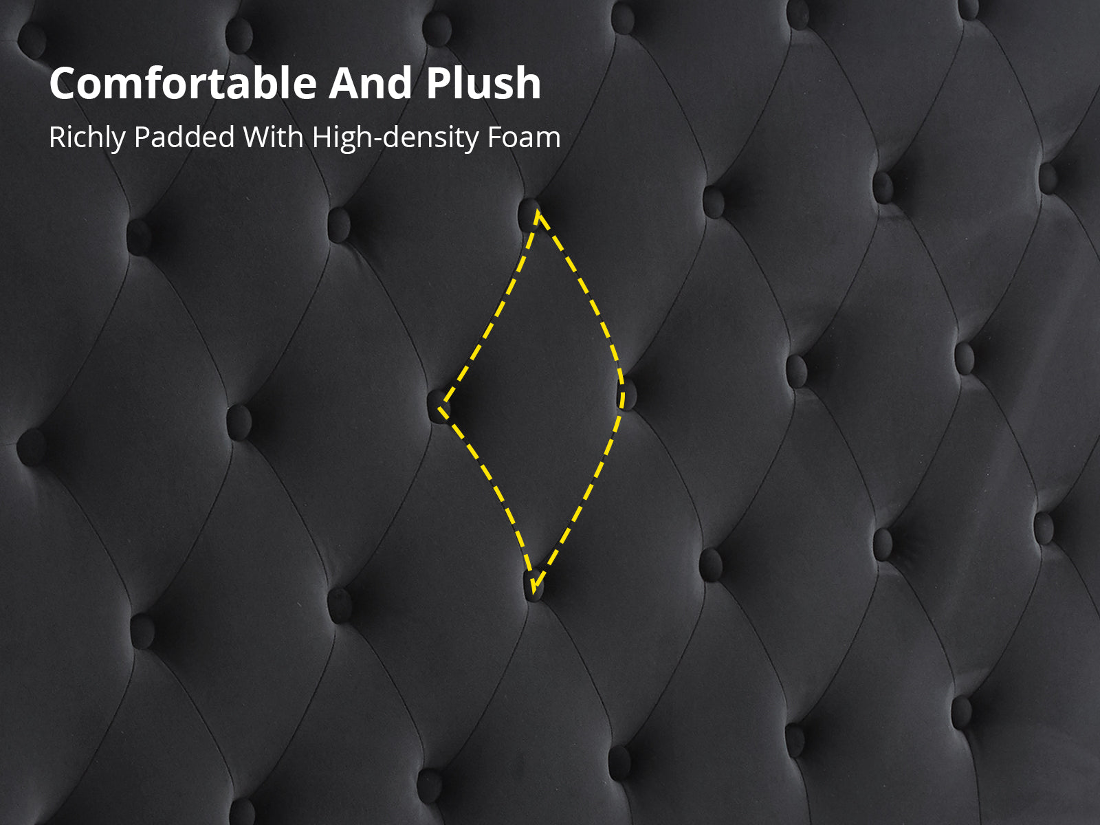 Rakel Headboard Double Velvet Black