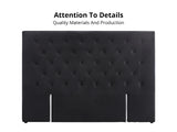 Rakel Headboard Double Velvet Black