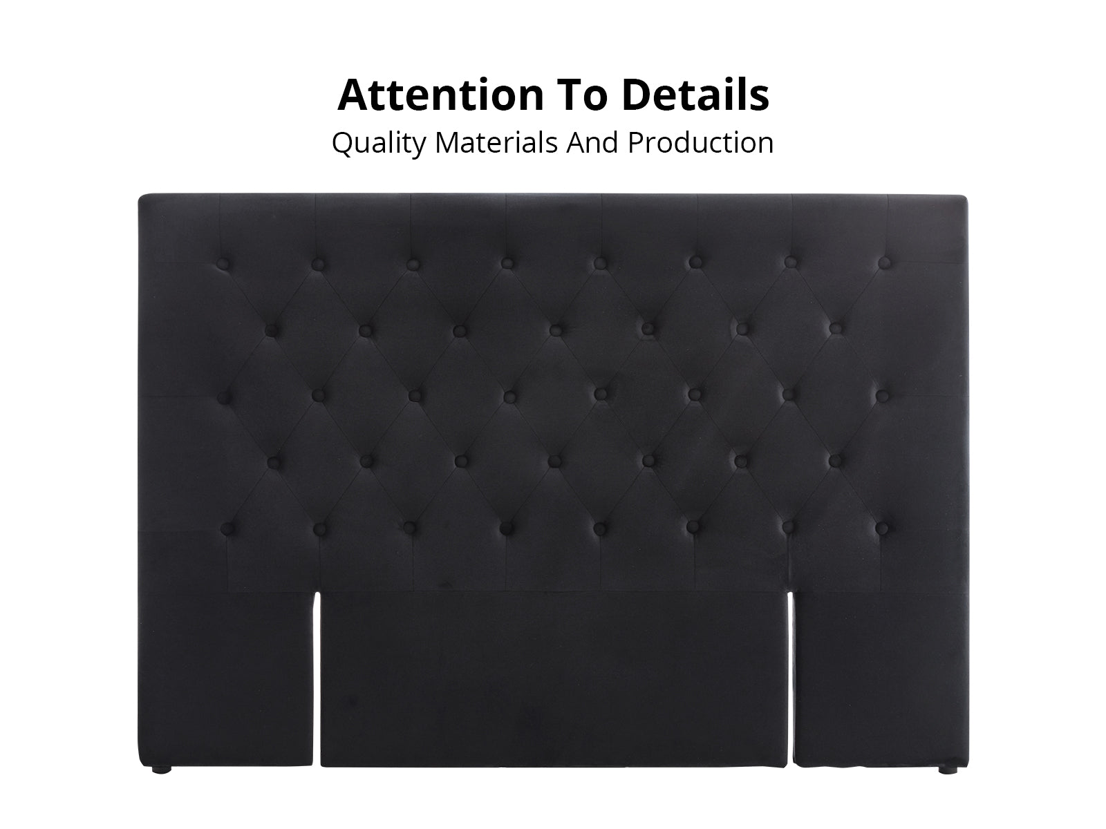Rakel Headboard Double Velvet Black