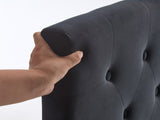 Rakel Headboard Double Velvet Black