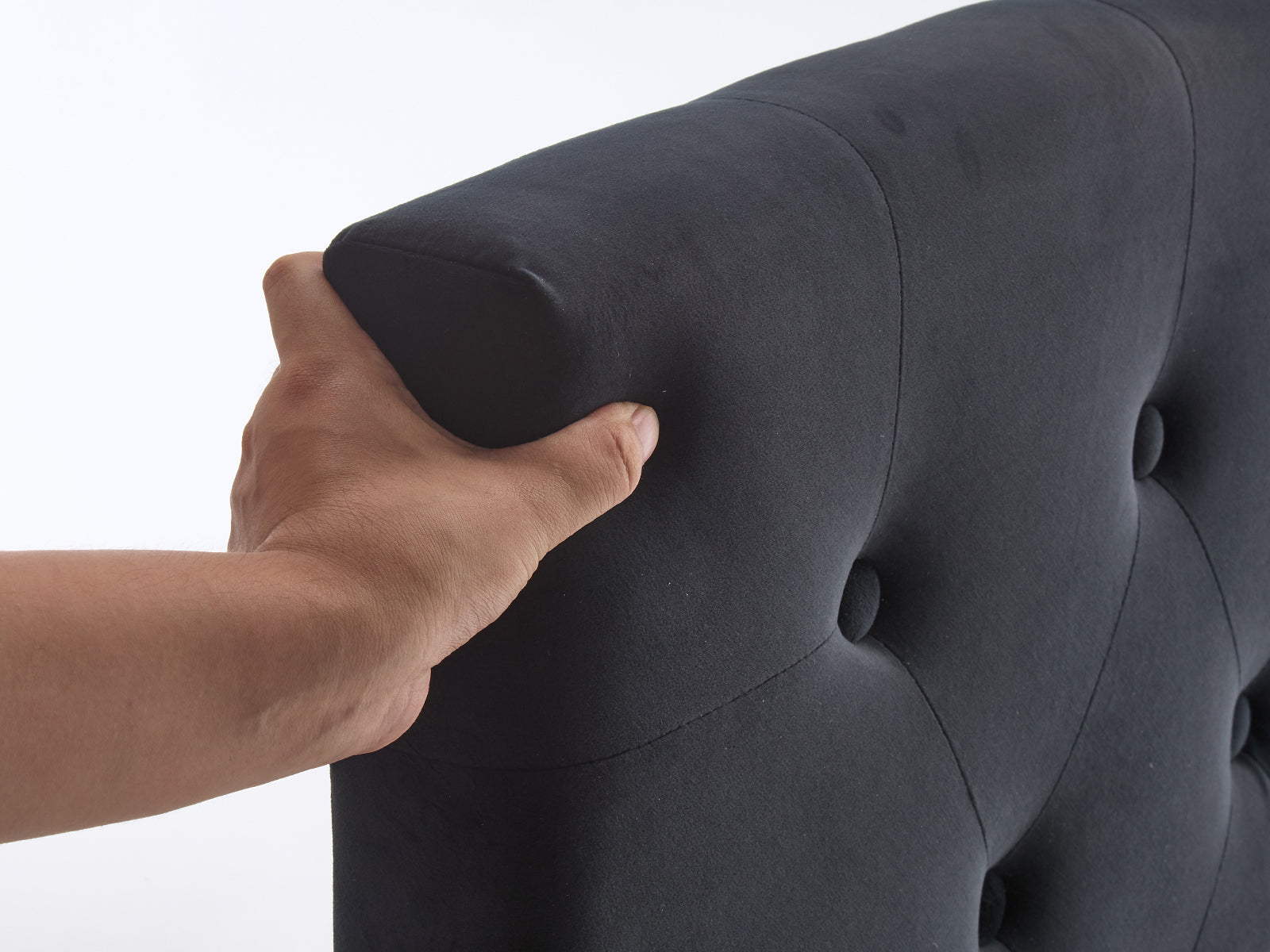 Rakel Headboard Double Velvet Black