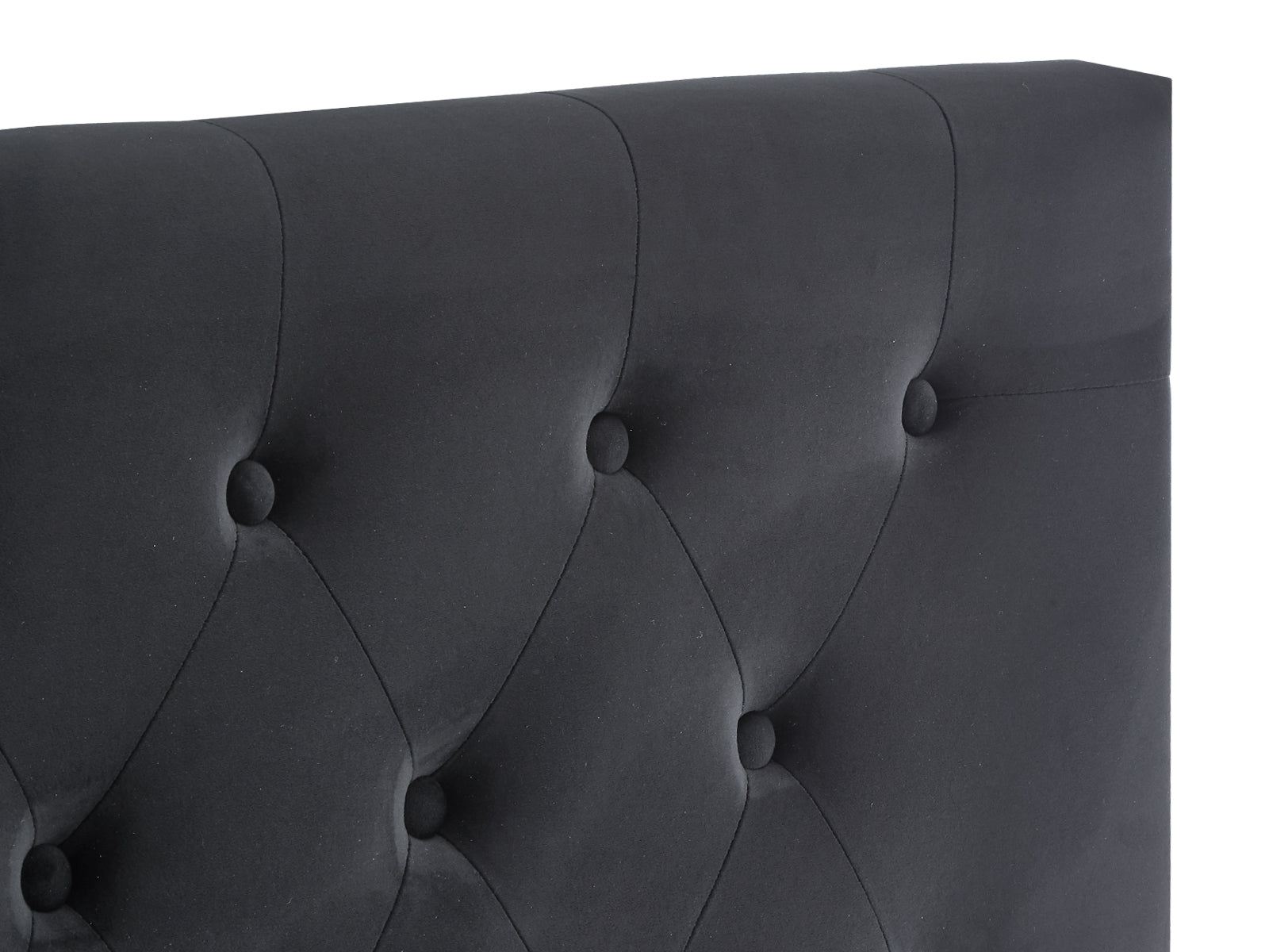 Rakel Headboard Double Velvet Black