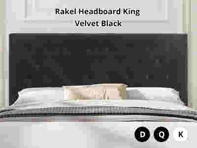 Rakel Headboard King Velvet Black