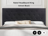 Rakel Headboard King Velvet Black