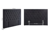 Rakel Headboard King Velvet Black
