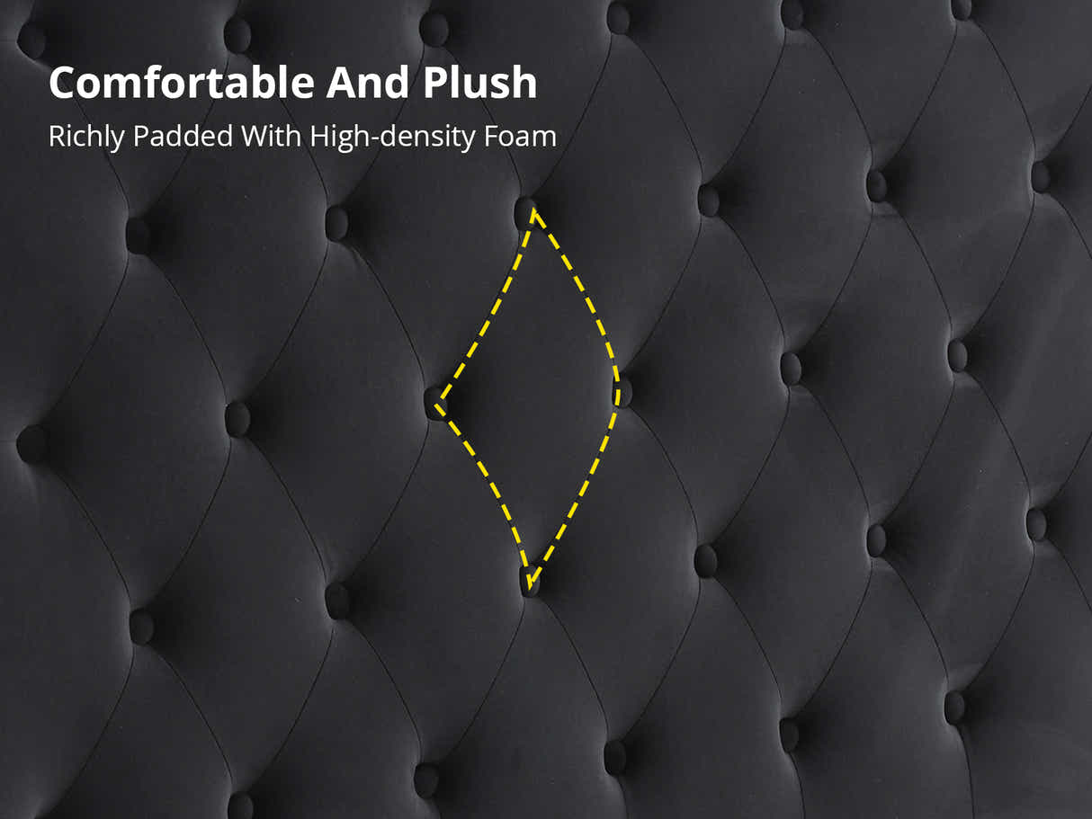 Rakel Velvet Headboard Black- King