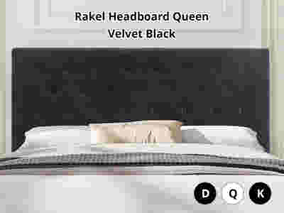 Rakel Headboard Queen Velvet Black