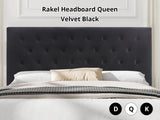 Rakel Headboard Queen Velvet Black