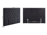Rakel Headboard Queen Velvet Black