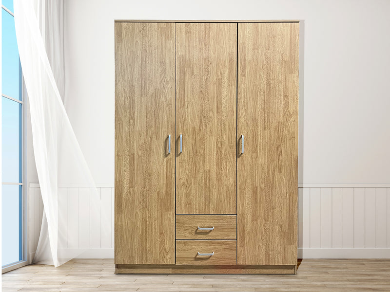 DS Evander 3 Doors Wardrobe With Drawers