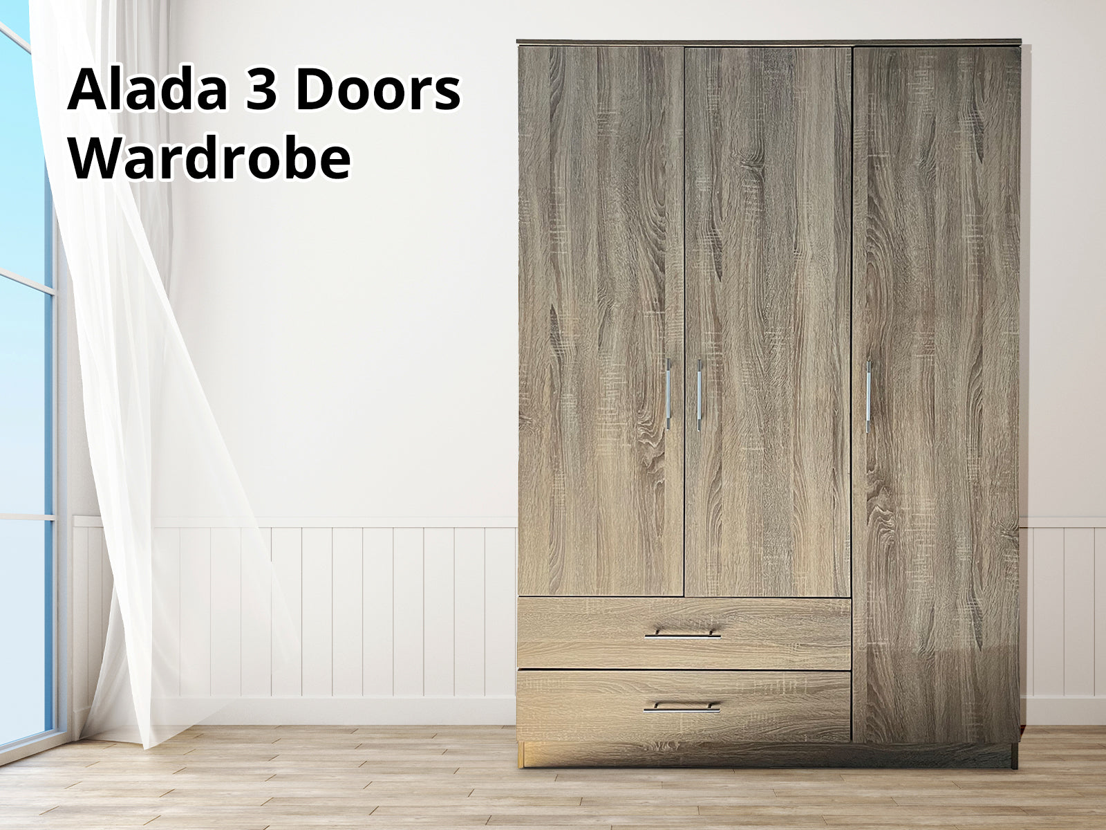 DS Alada 3 Doors Wardrobe With Drawers
