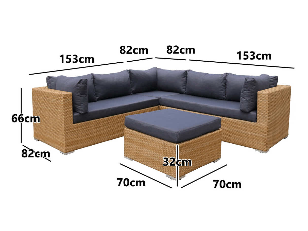 Rimini 4-Piece Lounge Set - Sand + Grey