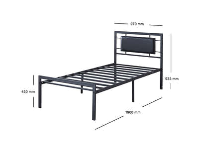 Dakota Metal Bed Frame & Euro Top Mattress G31 - Single (Combo)