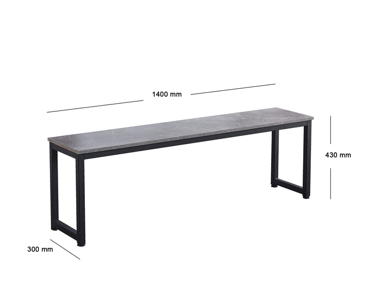 3-Piece Grey Marble Look Dining Set