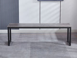 DS Marble Look Dining Table Set With 1.6M Table and 2x Bench Grey