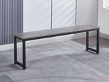 DS Marble Look Dining Table Set With 1.6M Table and 2x Bench Grey