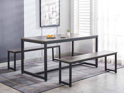 Grey Marble Look Dining Table - 160 cm