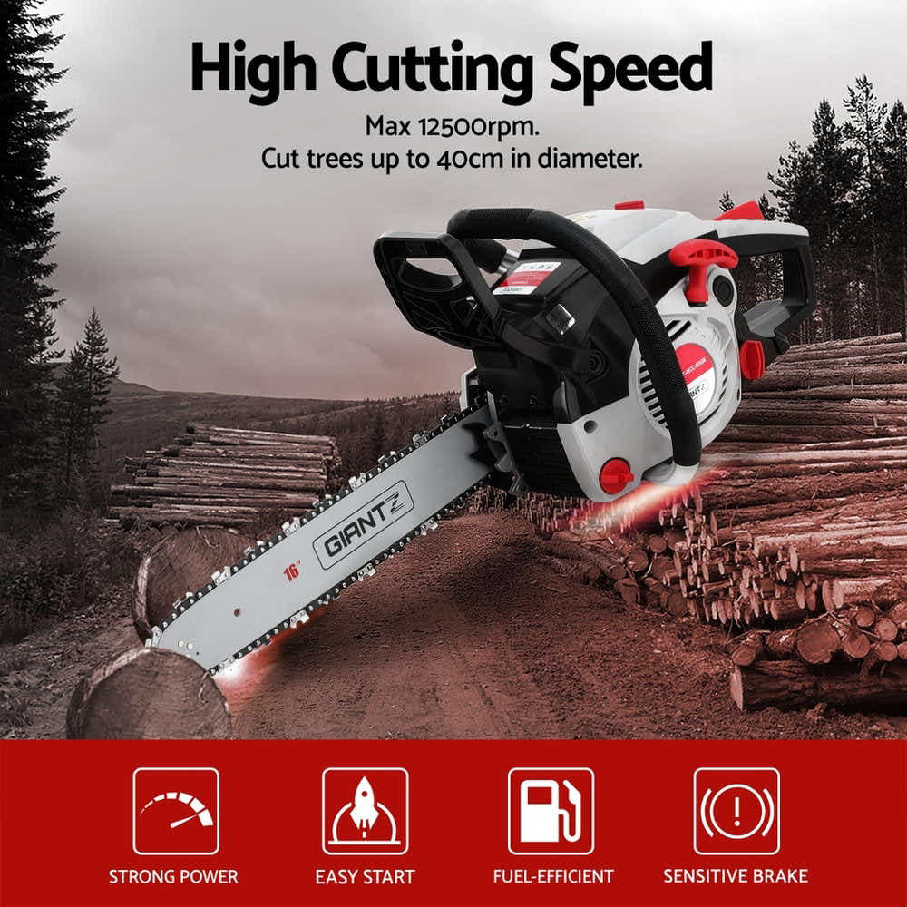 DS NA Giantz 42CC Petrol Chainsaw 16'' Bar Lightweight for Pruning Cutting