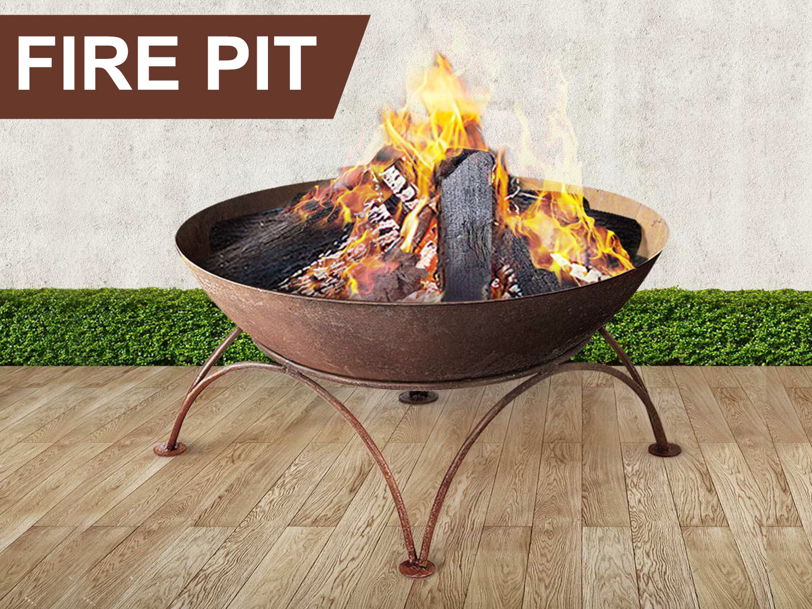 Fire Pit 70*39.7cm Steel + Iron rusty
