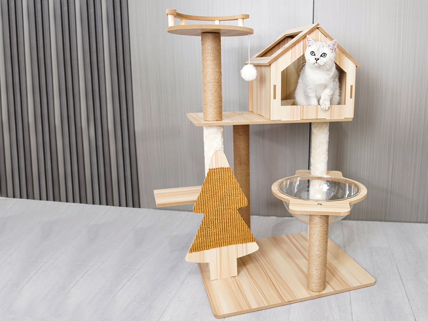 Cat Tree Wooden 1m