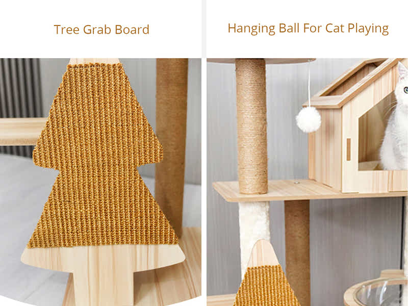 Wooden Cat Tree - 100cm