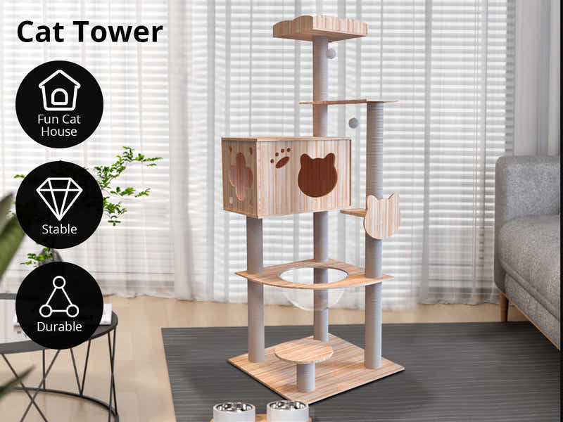 DS Cat Tree Wooden 1.65m